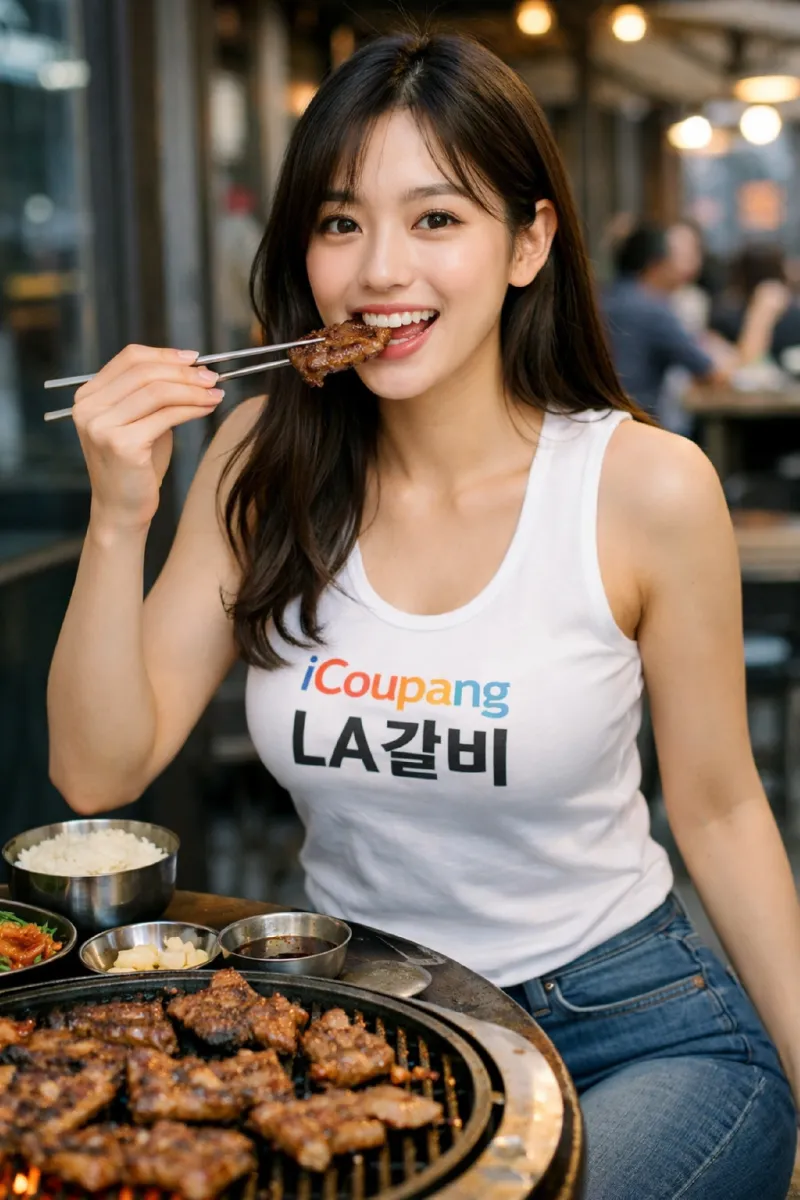 la갈비를 맛있게 먹고 있는 여성의 이미지1.png